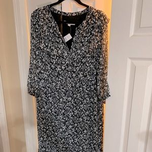 Ann Taylor dress size XL black and white floral